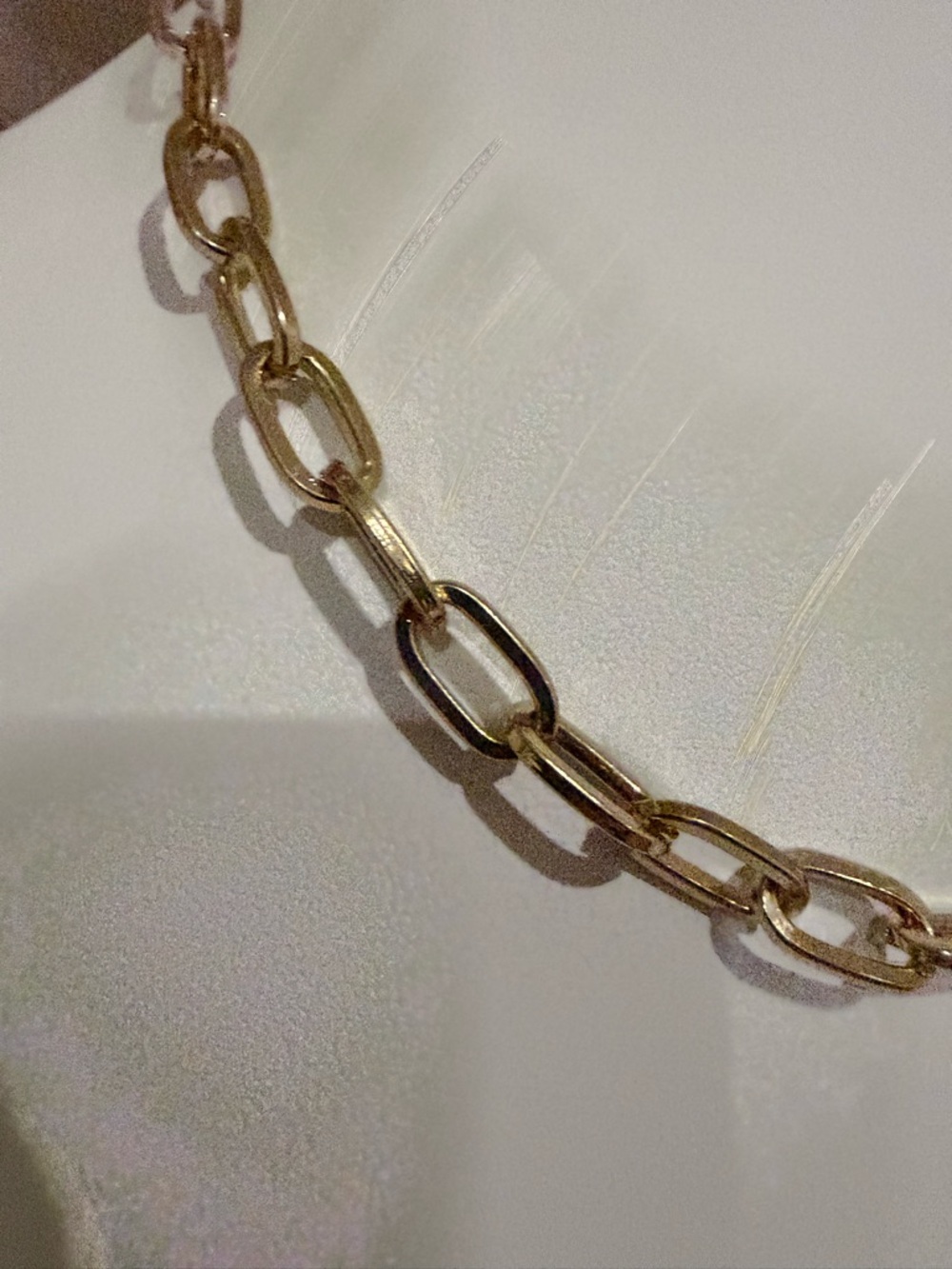 Set of 2 Separate Gold Tone Paperclip Chain Necklaces - Picture 9 of 14